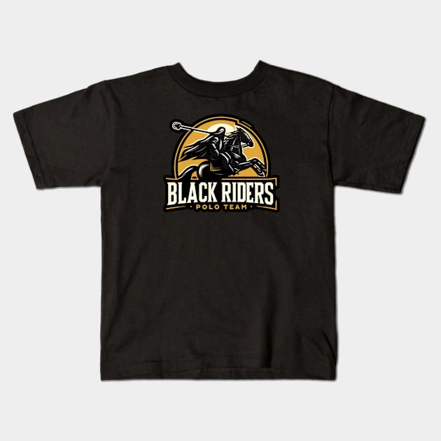 Black Riders Polo Team - Fantasy Funny Kids T-Shirt by Fenay-Designs